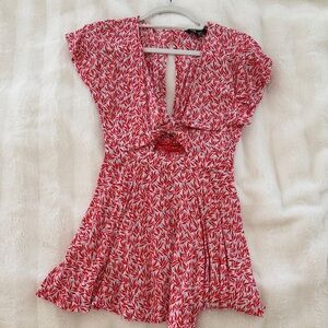 Lulu's Vibrant Red and White Romper